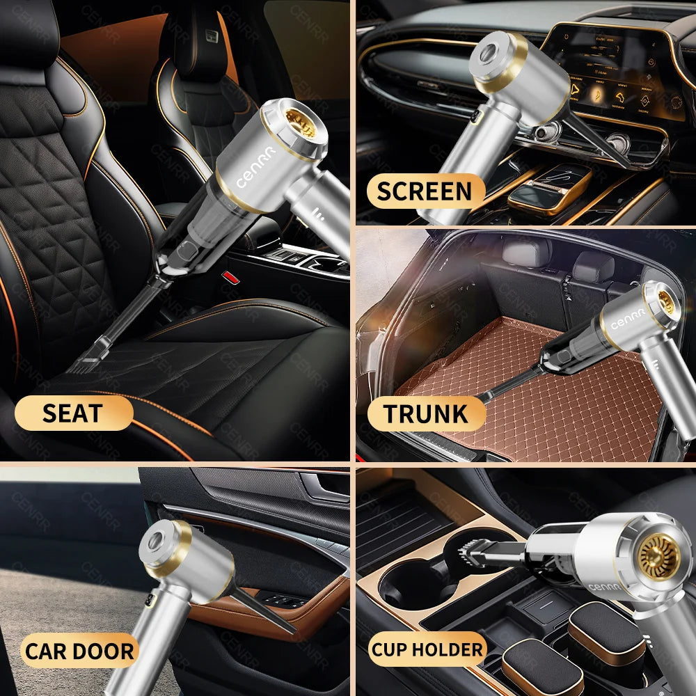 Diga adeus à sujeira no carro! Aspirador CENRR 360000PA Sem Fio e Potente